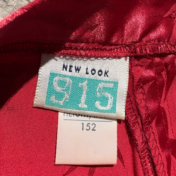 Vintage new look 915 red satin midi skirt size 24 - Picture 4 of 6